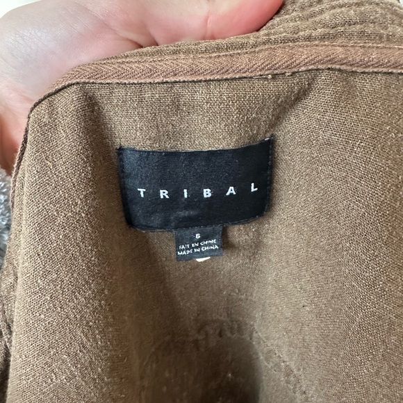 Brown Ruffled Women's Jacket - Picture 6 of 7